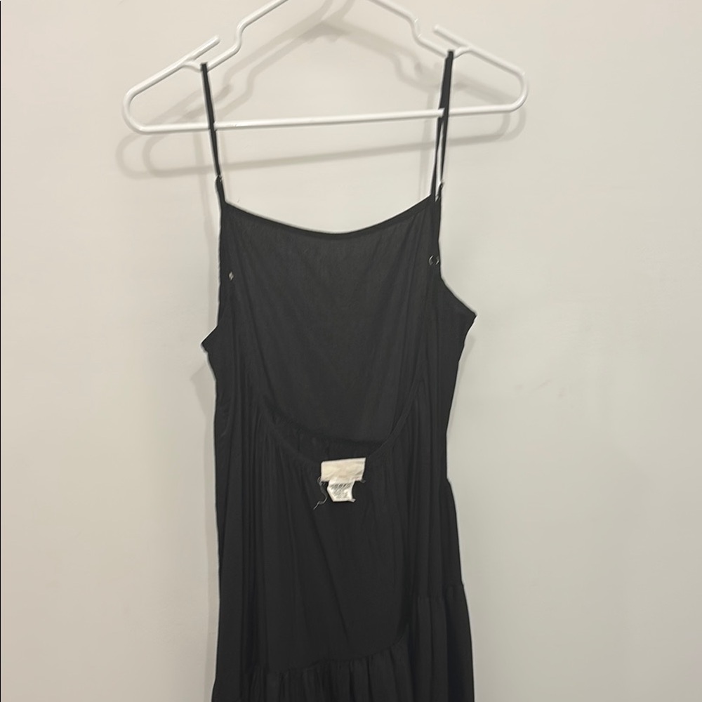 Black Spaghetti Strap Backless Sundress